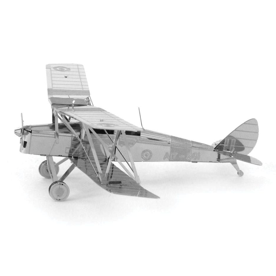 Mô hình kim loại lắp ráp 3D Máy Bay De Havilland Tiger Moth (Silver) – Metal Works MP136