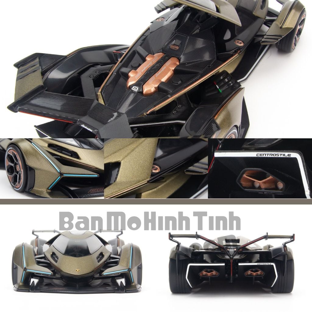 Mô hình xe Lamborghini V12 Vision Gran Turismo 1:18 Maisto Green Gold (4)
