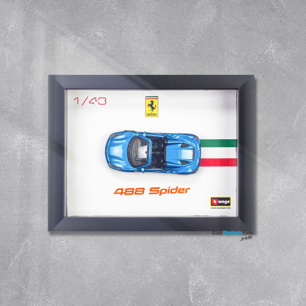 Khung tranh mô hình xe Ferrari 488 Spider 1:43 Bburago - 18-36026