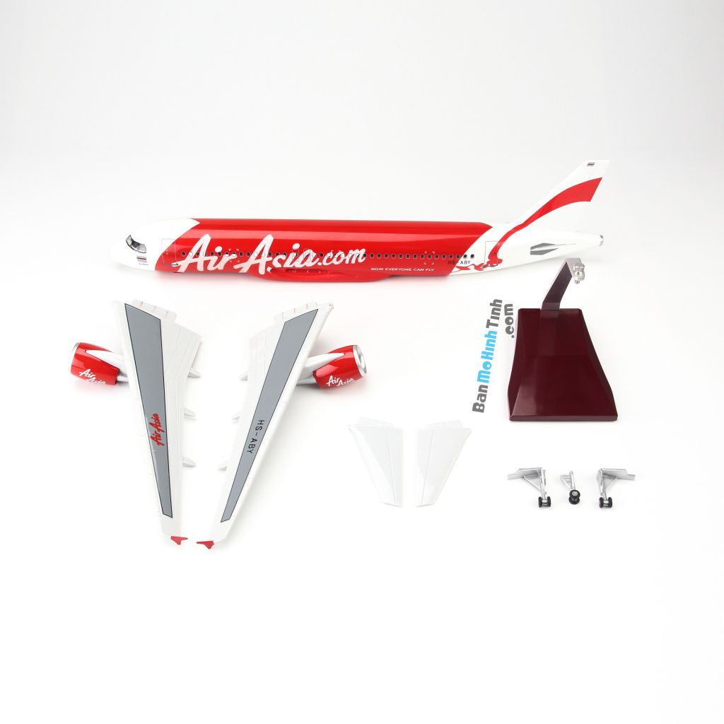 Mô hình máy bay tĩnh Air Asia Airbus A320 47cm LED Everfly giá rẻ (17)