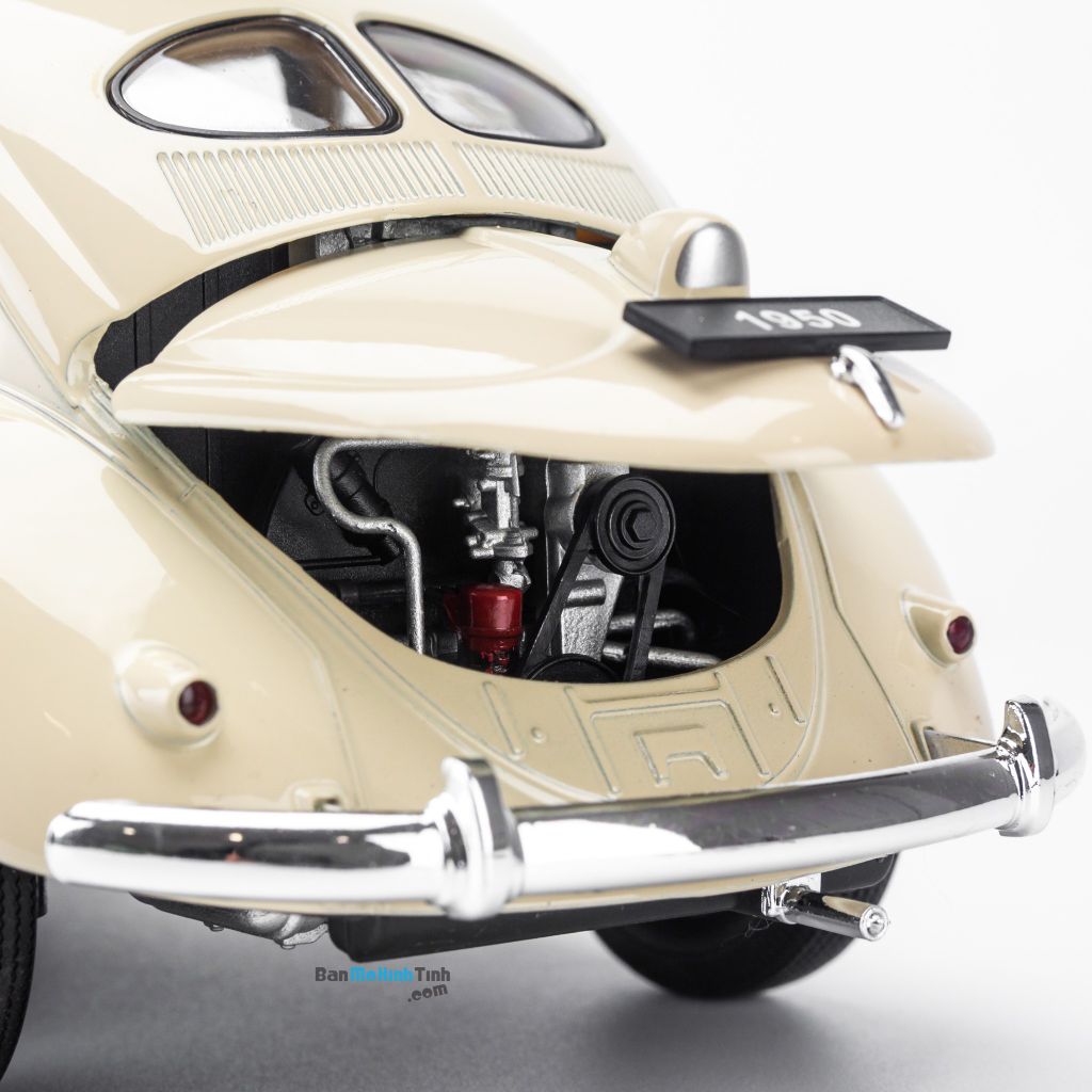 Mô hình xe Volkswagen Classic Beetle 1:18 Welly Cream (8)