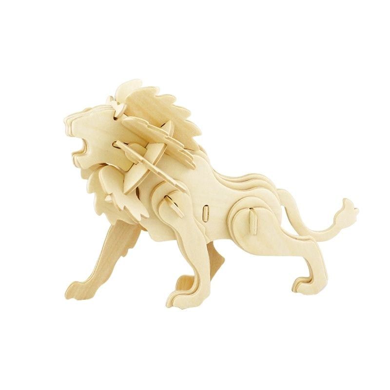  Mô hình gỗ lắp ráp 3D Lion (Con Sư Tử) (Wood Color) - Robotime JP225 - WP096 