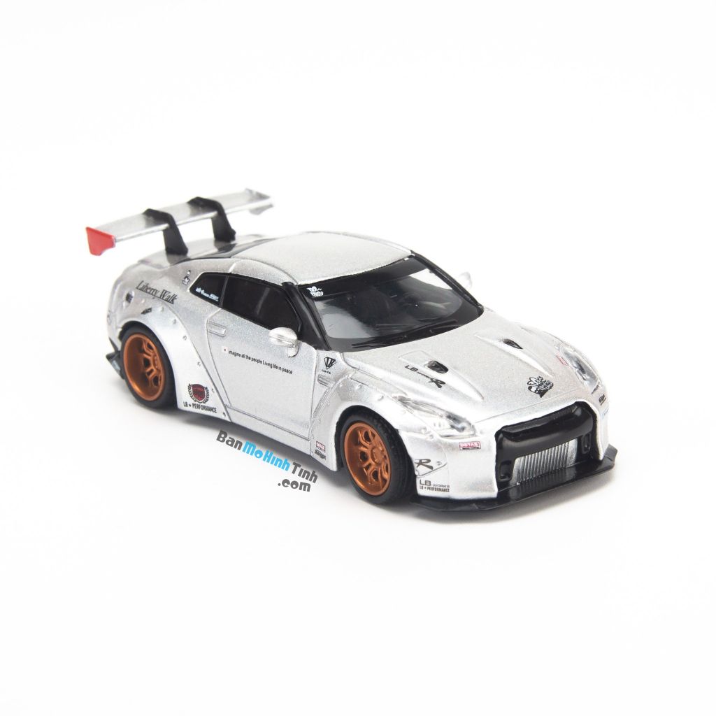 Mô hình xe thể thao Nissan GT-R R35 2009 Liberty Walk LB Works 1:64 MiniGT Silver giá rẻ (1)