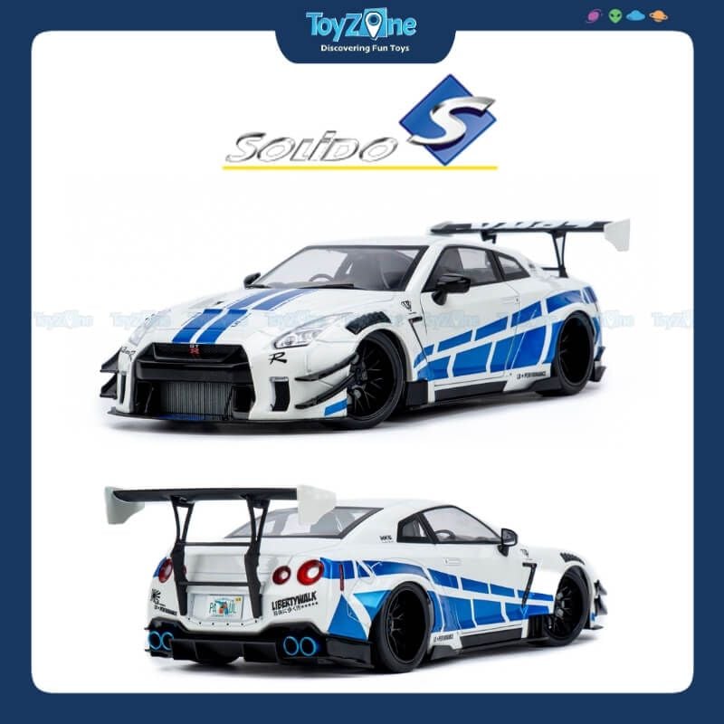 Mô hình xe Nissan GT-R ( R35 ) With Liberty Walk Body Kit Type 2.0 1:18 Solido