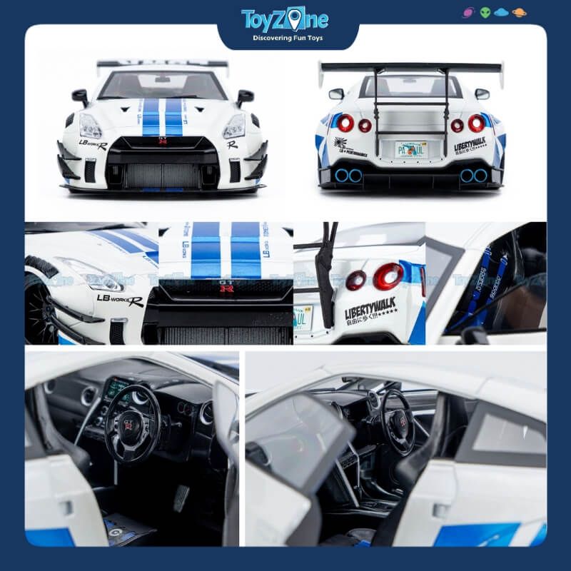 Mô hình xe Nissan GT-R ( R35 ) With Liberty Walk Body Kit Type 2.0 1:18 Solido