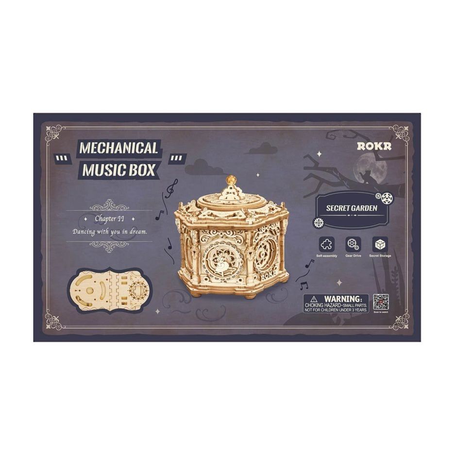 Mô Hình Gỗ Lắp Ráp 3D Secret Garden (Hộp Nhạc Khu Vườn Bí Mật) (Wood Color) - Robotime - AMK52