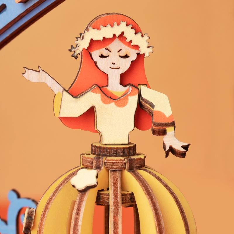 Mô hình gỗ lắp ráp 3D Vintage Gramophone Music Box (Hộp Nhạc Máy Nghe Đĩa Than) (Mixed Color) - Robotime  AM43 - WP007