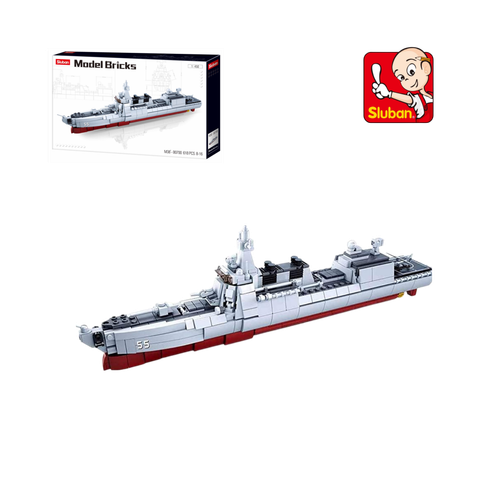Bộ đồ chơi mô hình lắp ráp Tàu chiến Type 55 Sluban