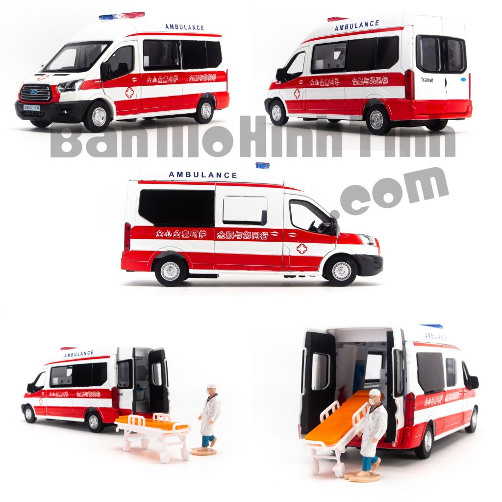 Bộ mô hình xe cứu thương đồ chơi 1:35, 1:36