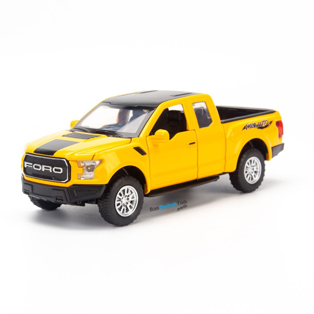 Mô hình xe Ford Raptor F-150 2017 Yellow 1:32 Miniauto (1)