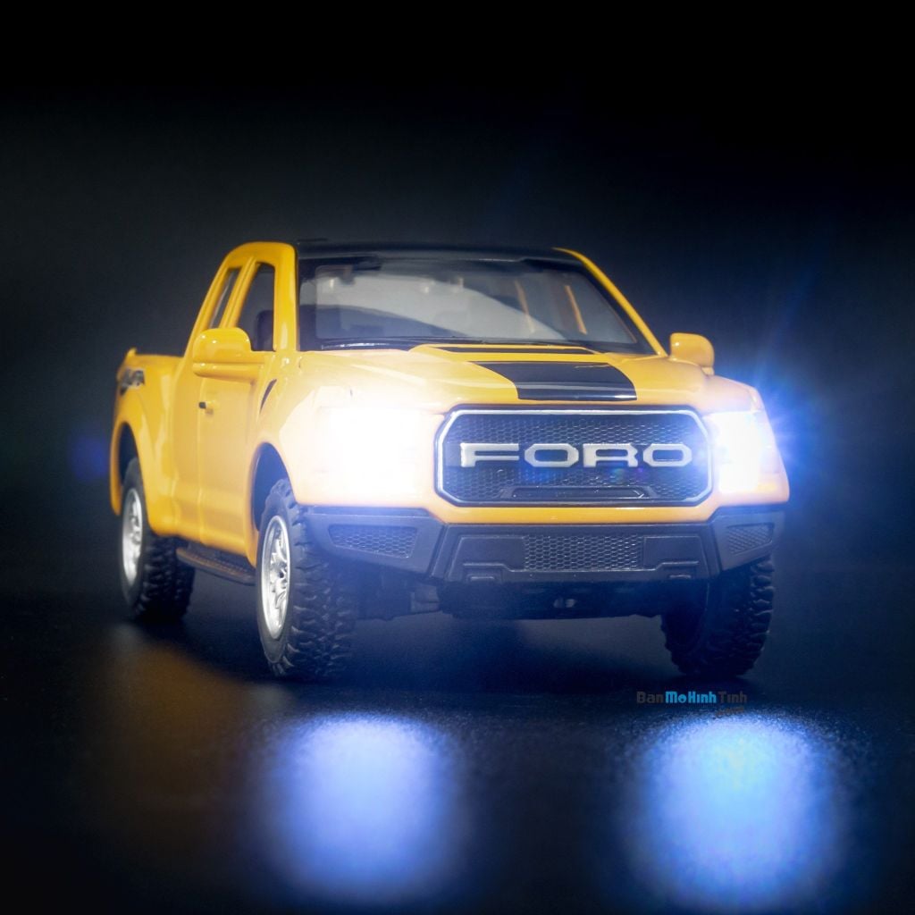 Mô hình xe Ford Raptor F-150 2017 Yellow 1:32 Miniauto (4)