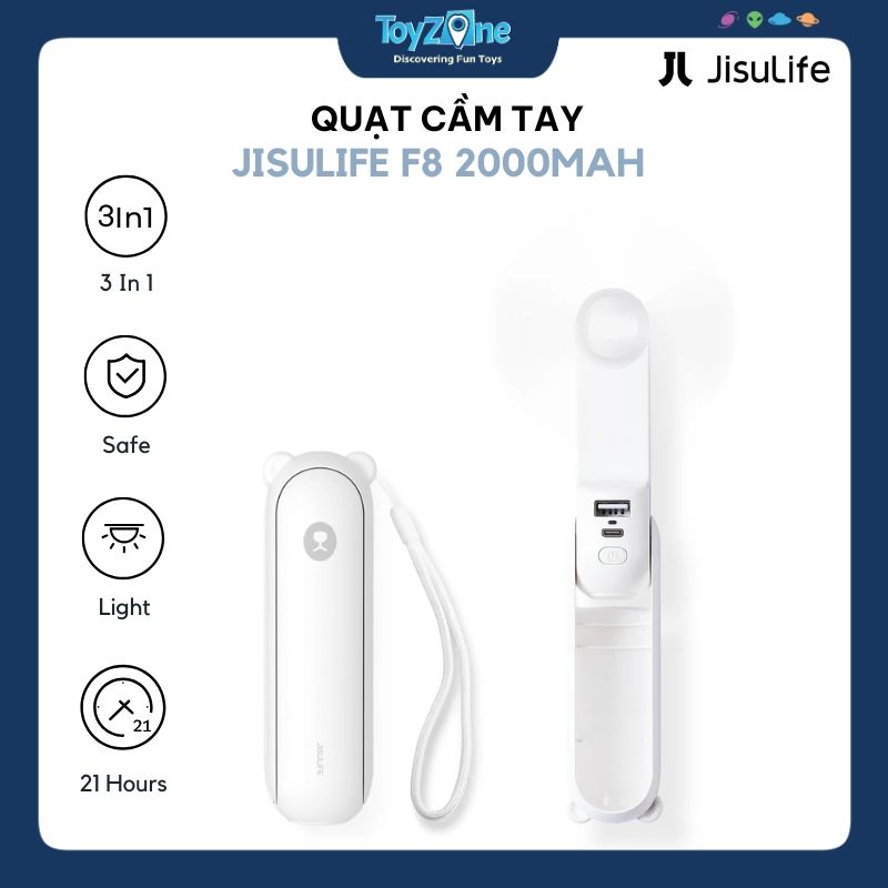 Quạt Cầm Tay Mini 3 Trong 1 Handheld Fan Life8 F8 2000mAh JISULIFE