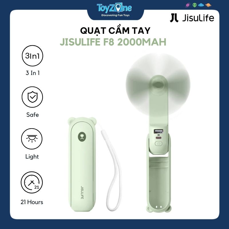 Quạt Cầm Tay Mini 3 Trong 1 Handheld Fan Life8 F8 2000mAh JISULIFE