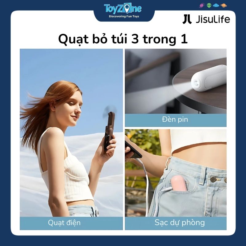 Quạt Cầm Tay Mini 3 Trong 1 Handheld Fan Life8 F8 2000mAh JISULIFE