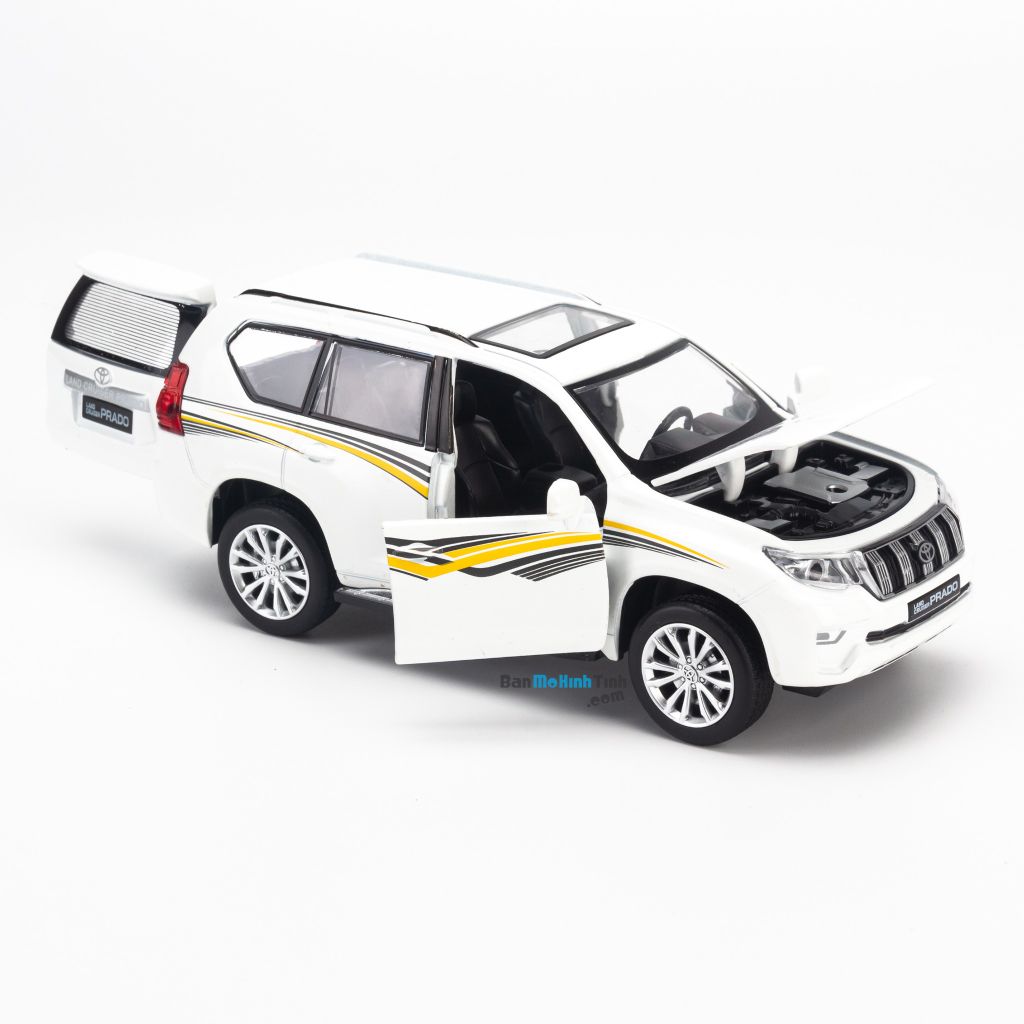 Mô hình xe Toyota Land Cruiser Prado 2019 1:32 Caipo White (6)