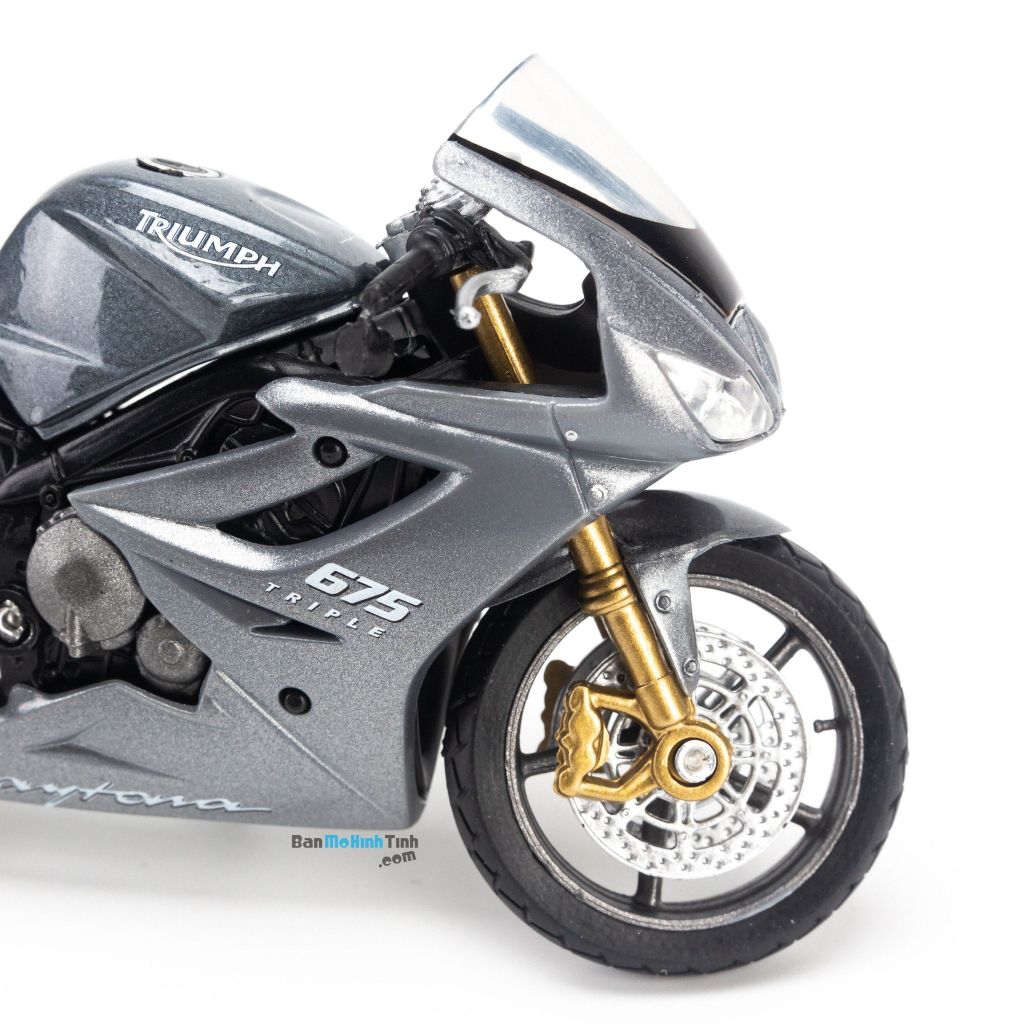 Mô hình xe mô tô Triumph Daytona 675 1:18 Welly Grey (6)