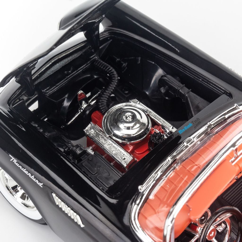 Mô hình xe cổ Ford Thunderbird 1957 1:18 Yat ming Black (5)
