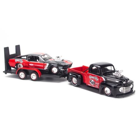 Mô hình xe Elite Transport Ford 48 F1 Pick up + 67 Mustang GT 1:24 Maisto 32751