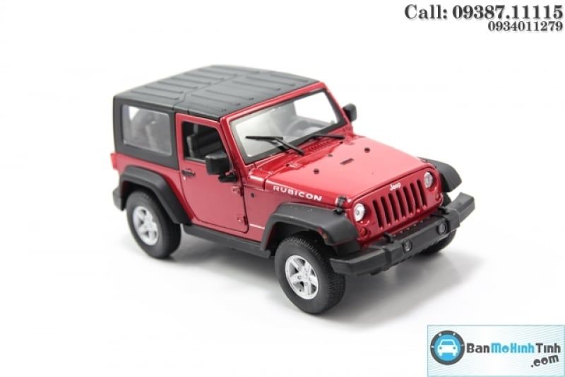 Mô hình xe Jeep Wrangler Rubicon Red - Closed Top 1:24 Welly