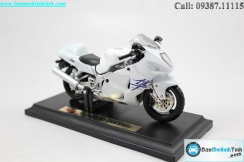 Mô hình xe mô tô  Suzuki GSX1300R White 1:18 Maisto