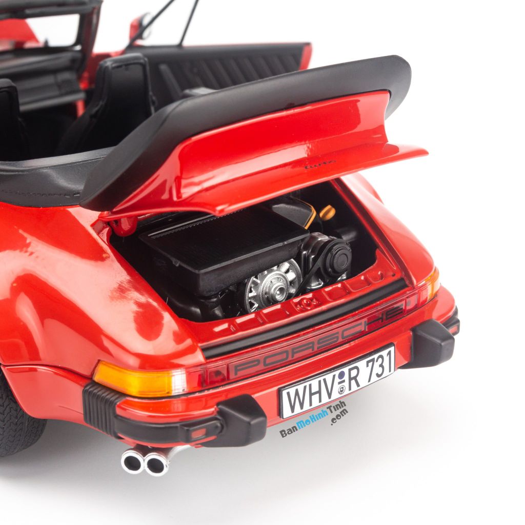 Mô hình xe cổ Porsche 911 Turbo Cabriolet 1987 1:18 Norev Red (8)