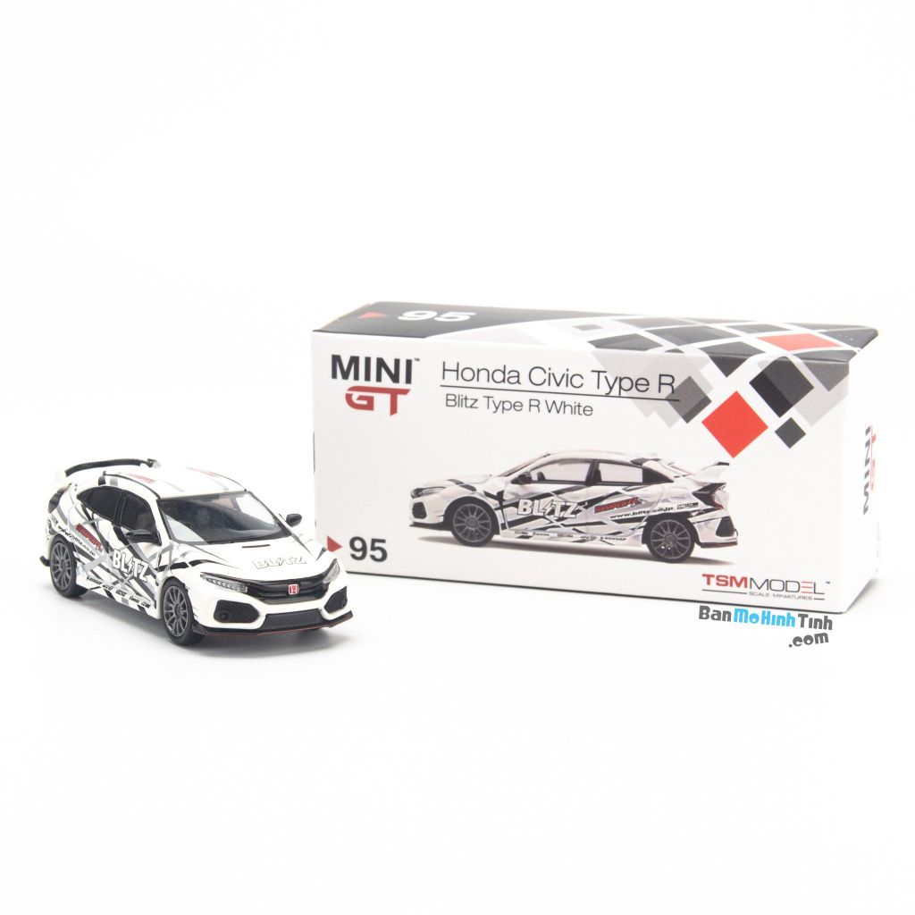 Mô hình xe Honda Civic Type R FK8 1:64 MiniGT Blitz White (6)