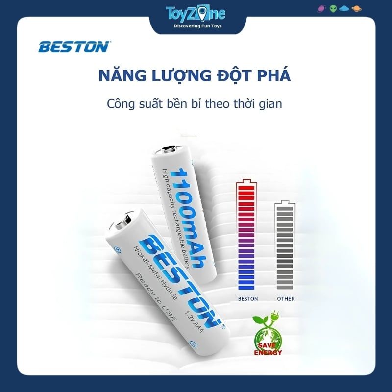 Viên pin sạc AAA 1.2V – 1100mAh BESTON