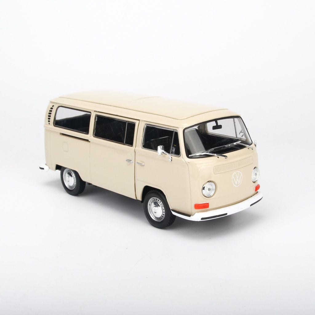 Mô hình xe cổ 1972 Volkswagen Bus T2 1:24 Welly Cream