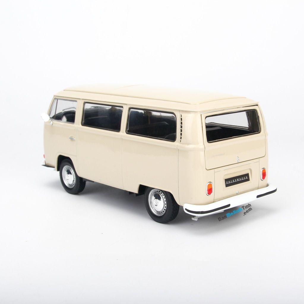 Mô hình xe cổ 1972 Volkswagen Bus T2 1:24 Welly Cream (2)