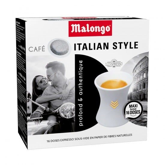 Cà phê viên nén Malongo Italian Style - Hộp 16 viên