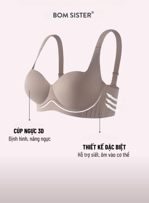 Áo lót chỉnh dáng, mặc áo dài su không gọng dây may liền BOM Sister MU2506