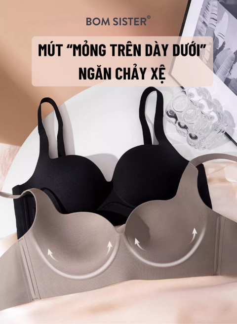 Áo lót chỉnh dáng, mặc áo dài su không gọng dây may liền BOM Sister MU2506