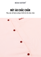 Bộ đồ ngủ, đồ mặc nhà nữ áo có tay quần đùi họa tiết đơn giản dễ thương BOM Sister MN2012
