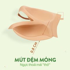 Áo lót mút mỏng không gọng chất su nâng ngực tự nhiên màu trơn BOM SISTER A2052
