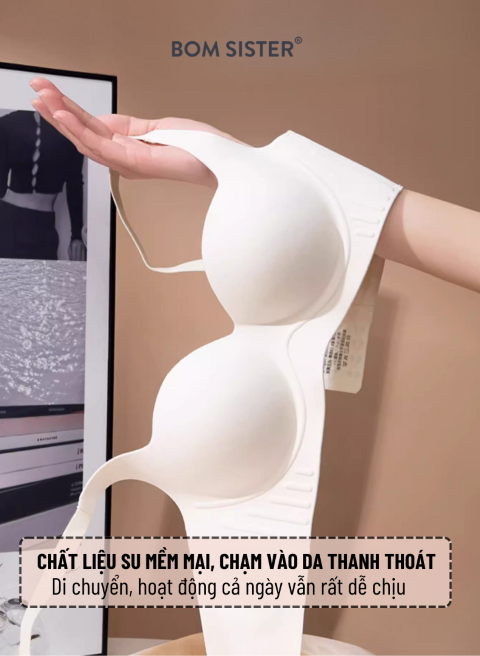 Áo lót chỉnh dáng, mặc áo dài su không gọng dây may liền BOM Sister MU2506