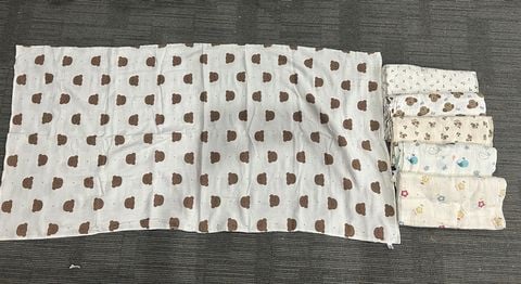 Khăn Vải Muslin Họa Tiết Gấu – Dịu Nhẹ Cho Làn Da Nhạy Cảm - Munii Z2082