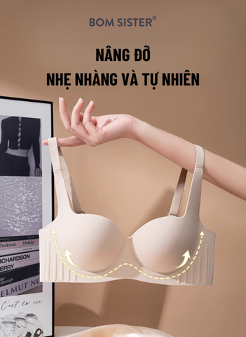Áo lót chỉnh dáng, mặc áo dài su không gọng dây may liền BOM Sister MU2506
