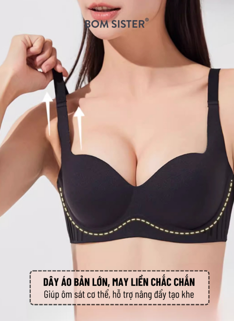 Áo lót chỉnh dáng, mặc áo dài su không gọng dây may liền BOM Sister MU2506