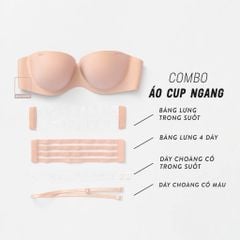 Áo Lót Cup Ngang Mút Vừa Không Dây Su Đúc Dây Lưng Trong Mặc Áo Hở Vai BOM SISTER MU2505