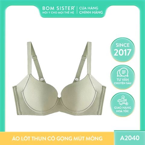 Áo lót mút mỏng có gọng màu trơn nâng ngực tự nhiên BOM SISTER A2040