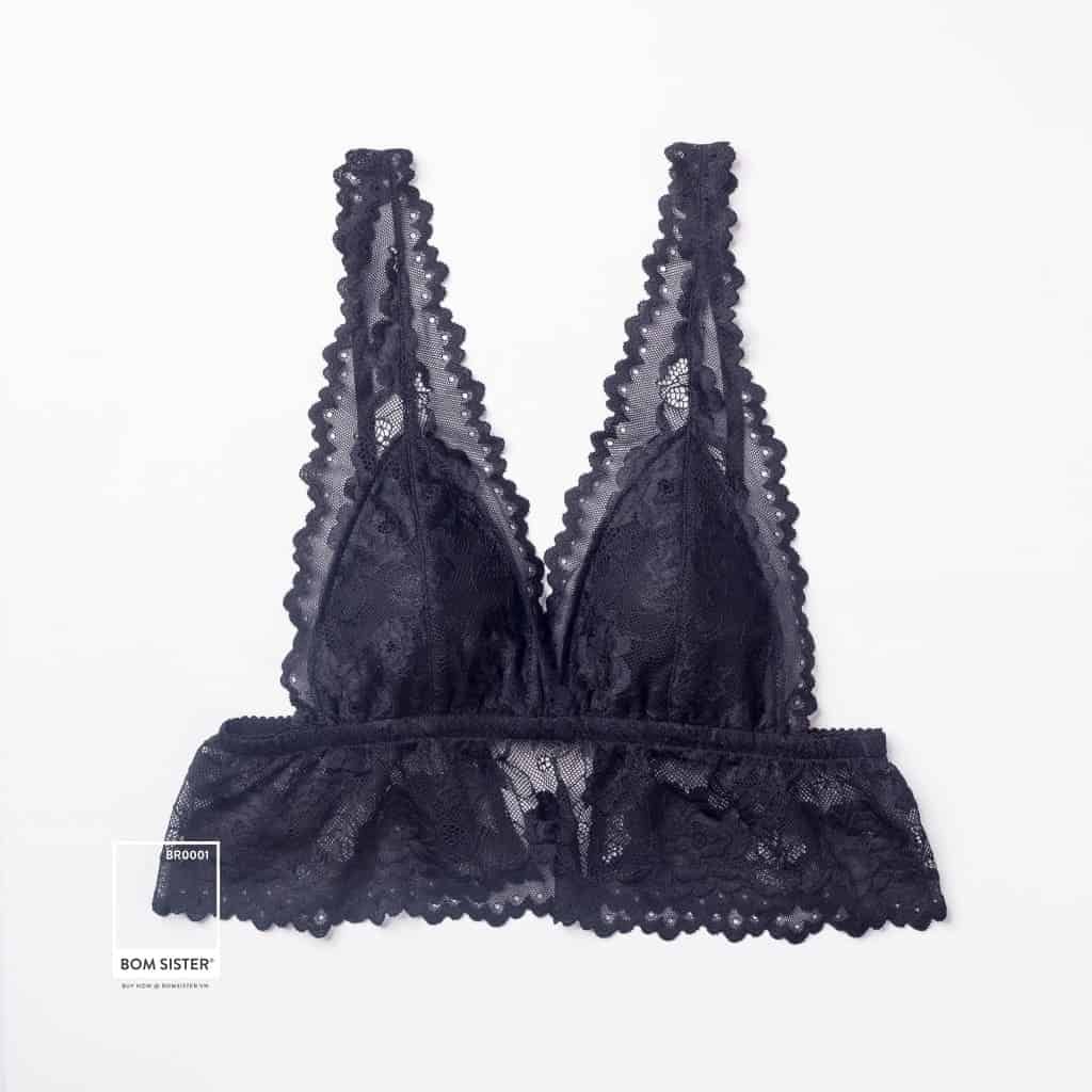 Bralette Munii croptop dài chất ren không mút cá tính BR0001