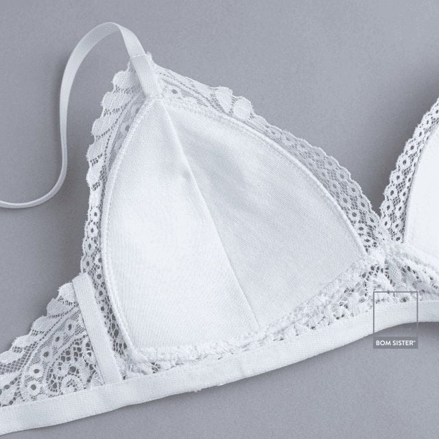 Bralette Munii chân ngực chất ren hoa bảng lưng mỏng BR00901