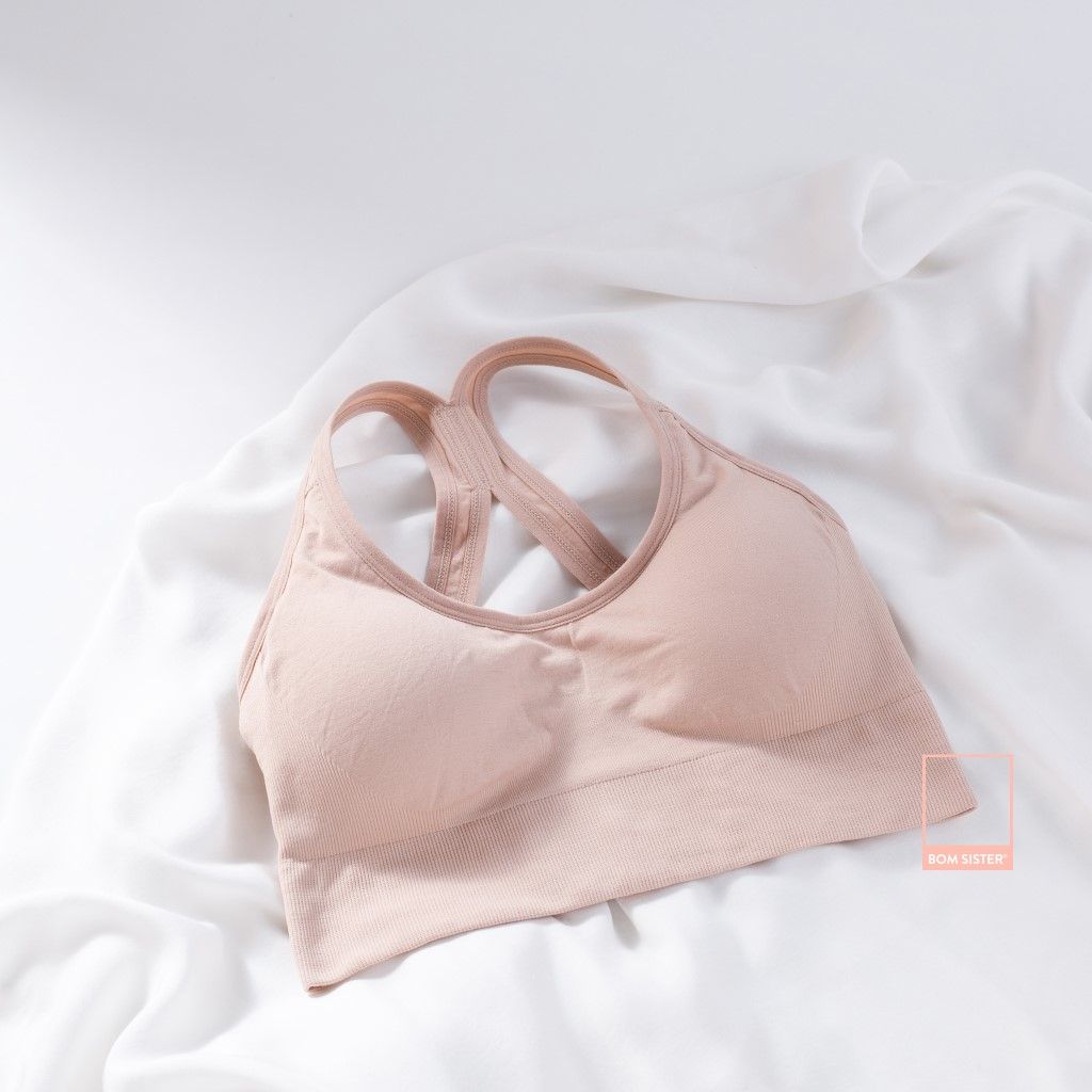 Áo bralette croptop cài sau dây chéo chất cotton pha thun vải mềm mịn thoáng mát BR1827