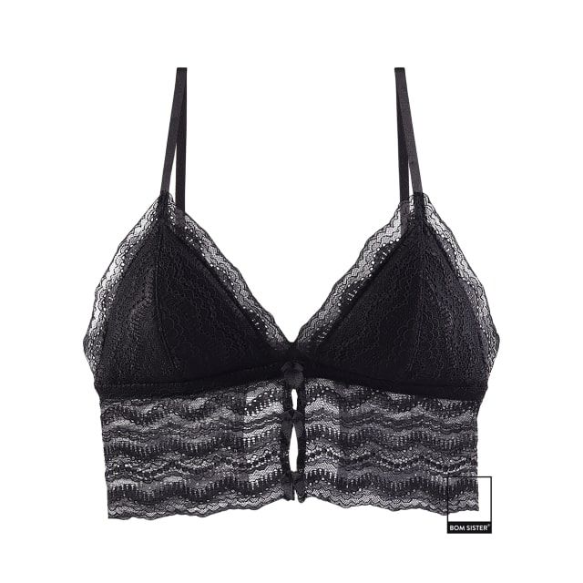 Bralette Munii Crop dài chất ren hoa không kèm mút BR9410