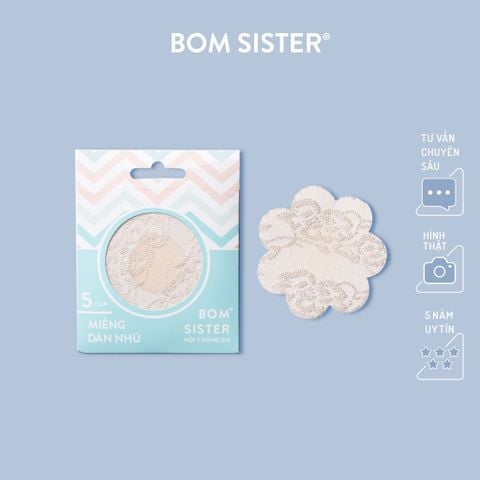 5 cặp dán nhũ vải ren hình hoa BOM SISTER D013