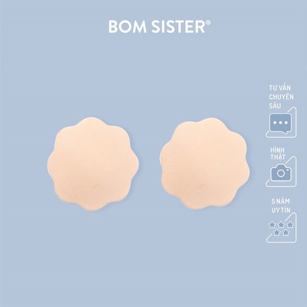 Phụ kiện nội y tiện lợi miếng dán nhũ keo chất liệu vải hình hoa BOM SISTER D016