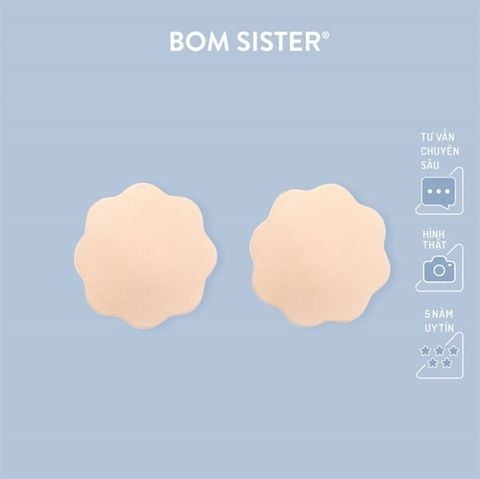 Phụ kiện nội y tiện lợi miếng dán nhũ keo chất liệu vải hình hoa BOM SISTER D016