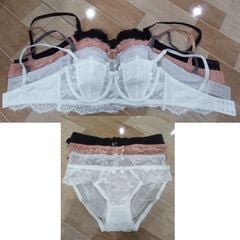 Set nội y không gọng mút mỏng ren hoa BOM SISTER A2042