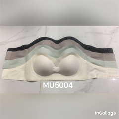 Áo ngực quây mút mỏng không dây su đúc màu trơn viền silicon chống tuột mút tháo rời MU5004