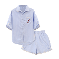 Bộ đồ ngủ, đồ mặc nhà nữ áo có tay quần đùi họa tiết đơn giản dễ thương BOM Sister MN2012